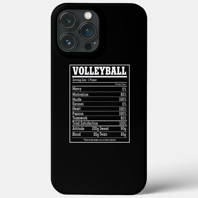 Volleyball Nutrition Facts Women Men Player  Case-Mate iPhone Case (Back)