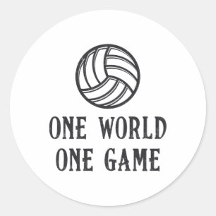 Volleyball One World One Game Volleyball Gift Classic Round Sticker