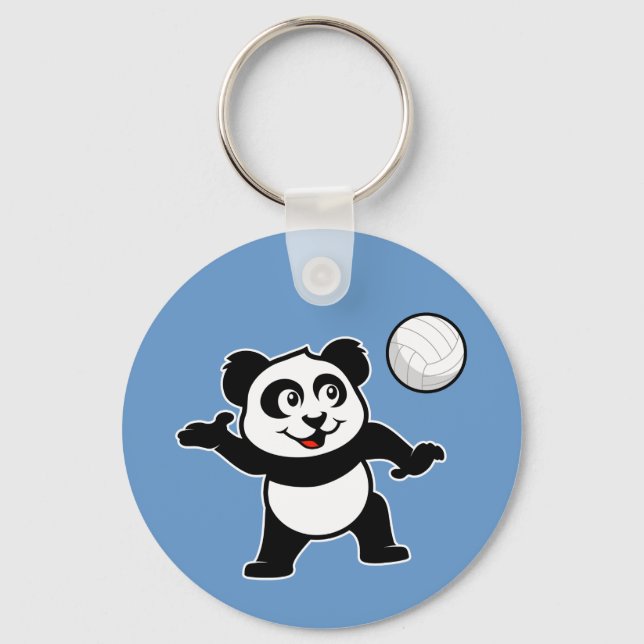 Volleyball Panda Key Ring (Front)
