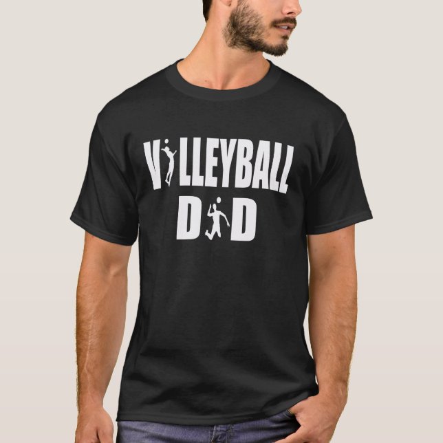 Volleyball Papa Fathers Day Volleyball Player T-Shirt (Front)