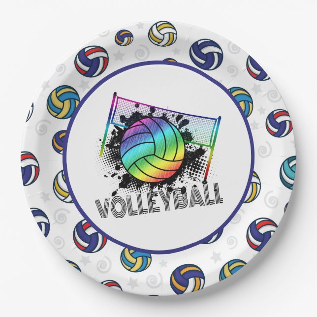 Volleyball  paper plate (Front)