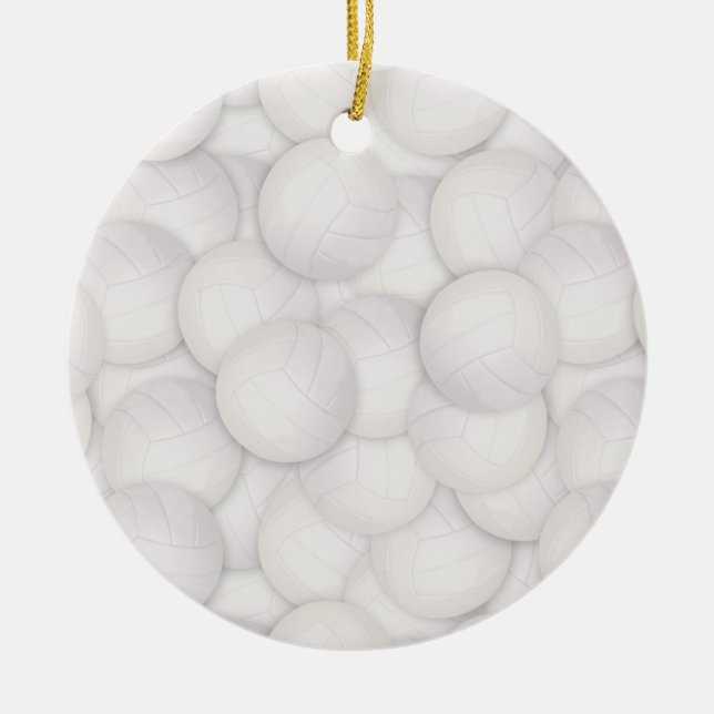 Volleyball Pattern Christmas Ornament (Front)