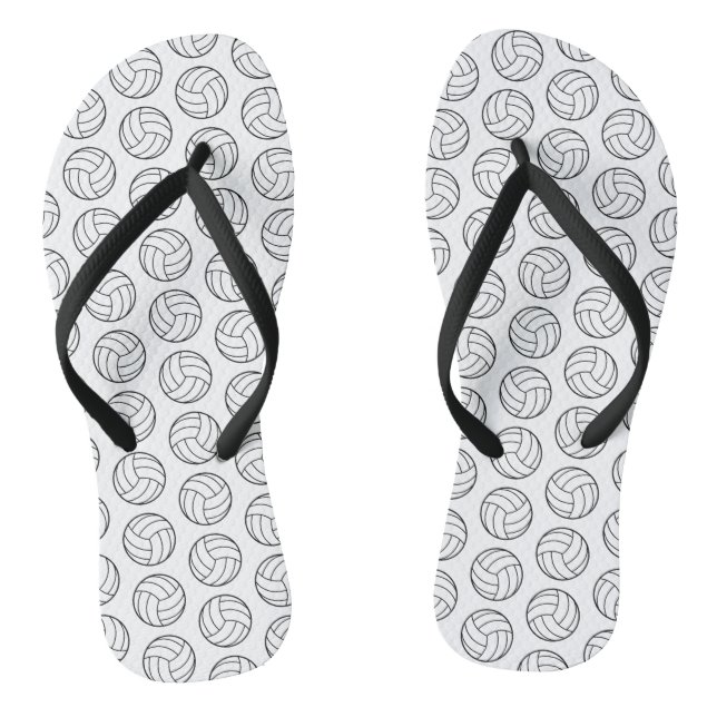 Volleyball Pattern Print CUSTOM BACKGROUND COLOR Flip Flops (Footbed)