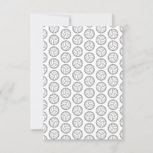 Volleyball Pattern Print CUSTOM BACKGROUND COLOR Thank You Card