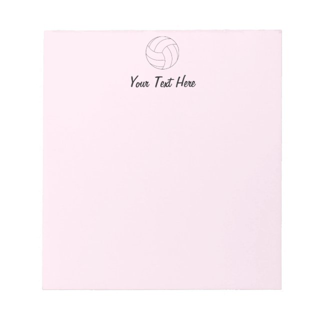 Volleyball Personalised pink Notepad (Front)