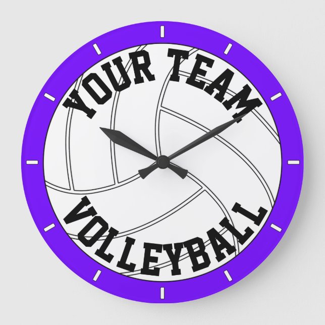 Volleyball Personalised Text and Colour Wall Clock (Front)