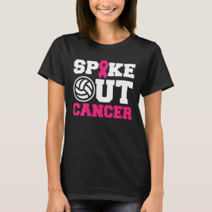Volleyball Pink Ribbon Breast Cancer Awareness T-Shirt