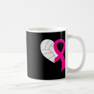 Volleyball Pink Ribbon Cool Breast Cancer Awarenes Coffee Mug