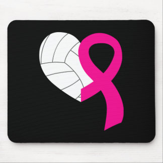 Volleyball Pink Ribbon Cool Breast Cancer Awarenes Mouse Mat
