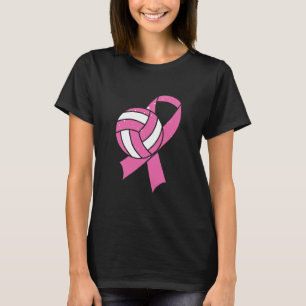 Volleyball Pink Ribbon Volleyball T-Shirt
