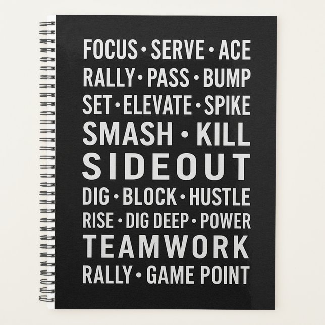 Volleyball Planner, Motivational Game Sequences Planner (Front)