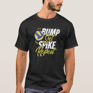 Volleyball Player Ball Spike Set Vintage Coach Bu T-Shirt