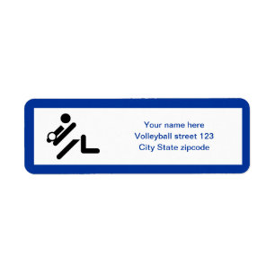Volleyball player black, white, blue icon custom