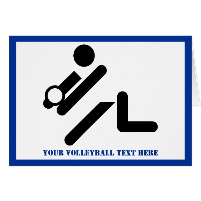 Volleyball player black, white, blue icon custom (Front Horizontal)