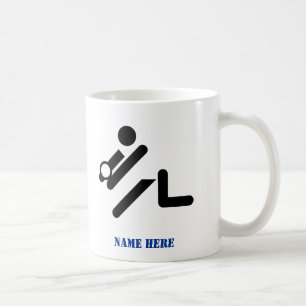 Volleyball player black, white, blue icon custom coffee mug