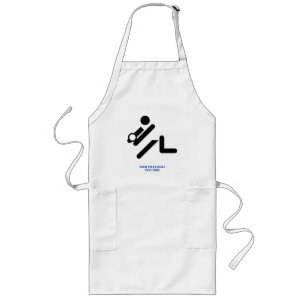 Volleyball player black, white, blue icon custom long apron