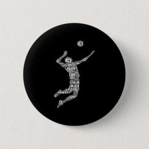 Volleyball Player Boys Youth Men  6 Cm Round Badge