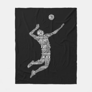 Volleyball Player Boys Youth Men  Fleece Blanket