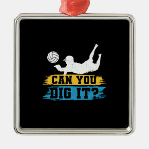 Volleyball Player Can You Dig It Metal Tree Decoration