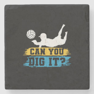 Volleyball Player Can You Dig It Stone Coaster