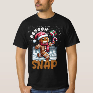 Volleyball Player Christmas Gingerbread Man Blocke T-Shirt