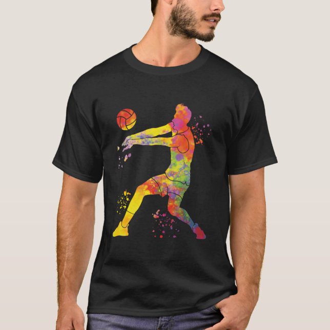 Volleyball Player Colorsplash Beach Volleyball T-Shirt (Front)