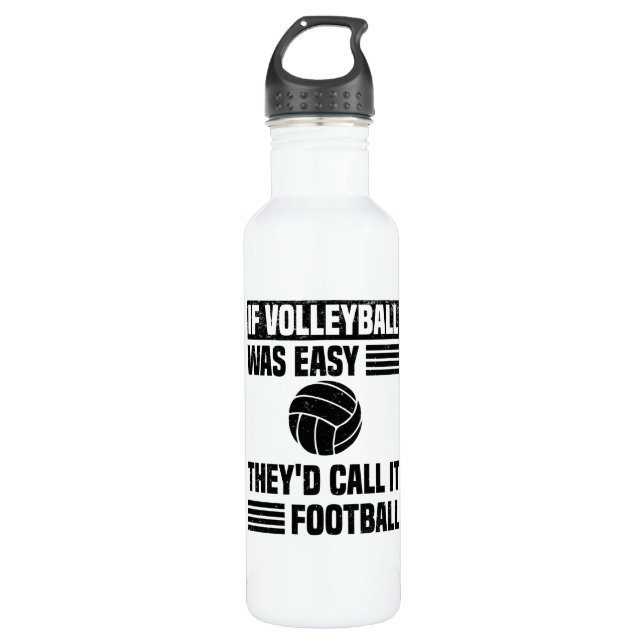 Volleyball Player Comparing Soccer Volleyball 710 Ml Water Bottle (Front)