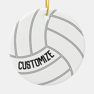 Volleyball Player Custom Name or Text Christmas Ceramic Tree Decoration