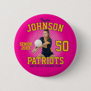 Volleyball Player Custom Photo Senior Sports Day 6 Cm Round Badge