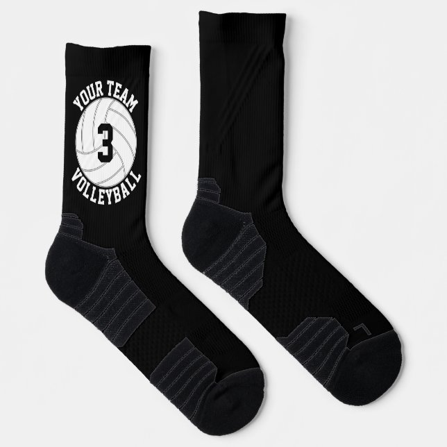 Volleyball Player Custom Team Name & Number Sports Socks (Right)