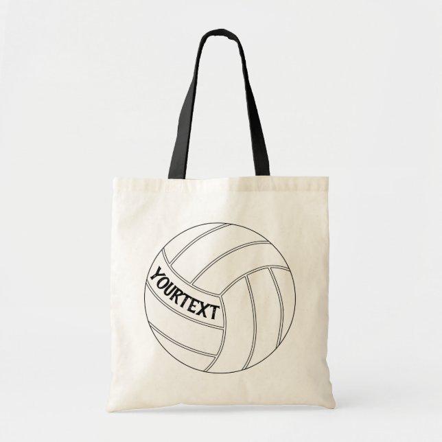 Volleyball Player Custom Team Name or Text Sports Tote Bag (Front)