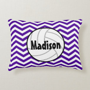 Volleyball Player Custom Text and Colour Chevron Decorative Cushion