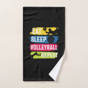 Volleyball Player Eat Sleep Volleyball Repeat Hand Towel