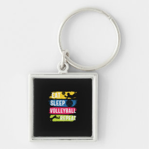 Volleyball Player Eat Sleep Volleyball Repeat Key Ring