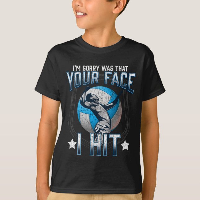 Volleyball Player Face Hit Humor Beach Sport Quote T-Shirt (Front)