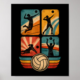 Volleyball Player Funny Volleyball Retro Outfit Poster