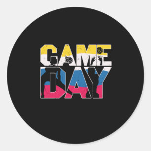 Volleyball Player Game Day Volleyball Classic Round Sticker