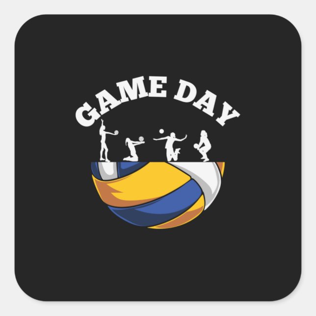 Volleyball Player | Game Day Volleyball Square Sticker (Front)