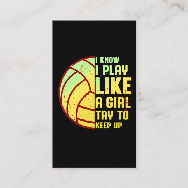 Volleyball Player Girl Female Addicted Athlete Business Card (Front)