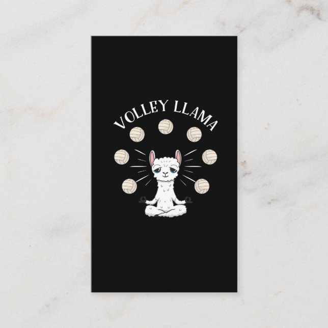 Volleyball Player Girl Llama Lover Daughter Business Card (Front)
