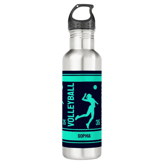 Volleyball Player Girl, Volleyball Girl Birthday 710 Ml Water Bottle (Front)