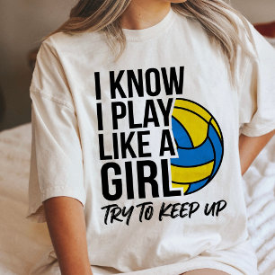 Volleyball Player I Play Like A Girl Funny Quote Tri-Blend Shirt