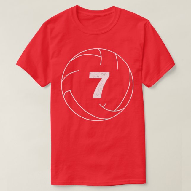 Volleyball Player Jersey Number 7 Seven  T-Shirt (Design Front)