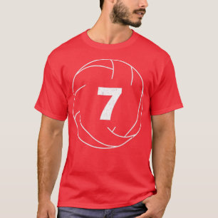 Volleyball Player Jersey Number 7 Seven T-Shirt