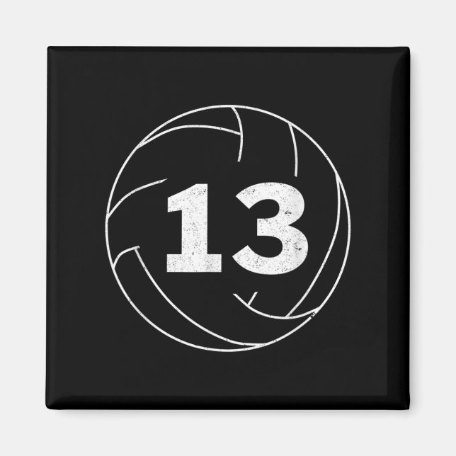 Volleyball Player Jersey Number  Thirteen Graphic  Magnet (Front)