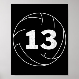 Volleyball Player Jersey Number Thirteen Graphic Poster