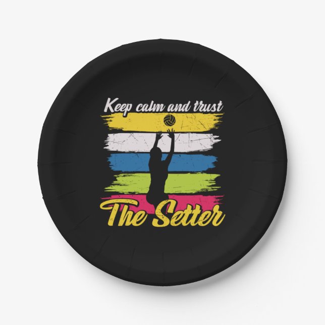 Volleyball Player | Keep Calm And Trust Paper Plate (Front)