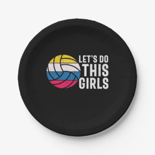 Volleyball Player Let Do This Girls Paper Plate