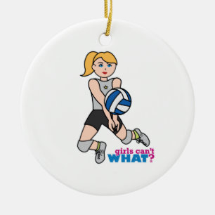 Volleyball Player - Light/Blonde Ceramic Tree Decoration