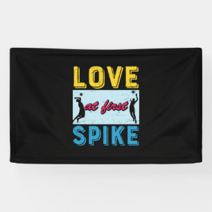 Volleyball Player Love At First Spike Banner